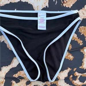 No Boundaries Black Bikini Bottom with White Edging